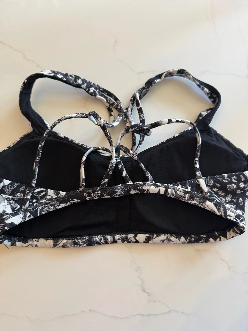 Women's Lululemon  Floral Strappy Bralette - Black & White